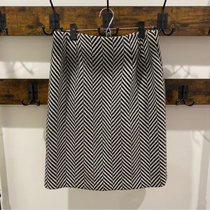 TALBOTS | Women’s Wool Black + White Herringbone Fully Lined Skirt, Size 8